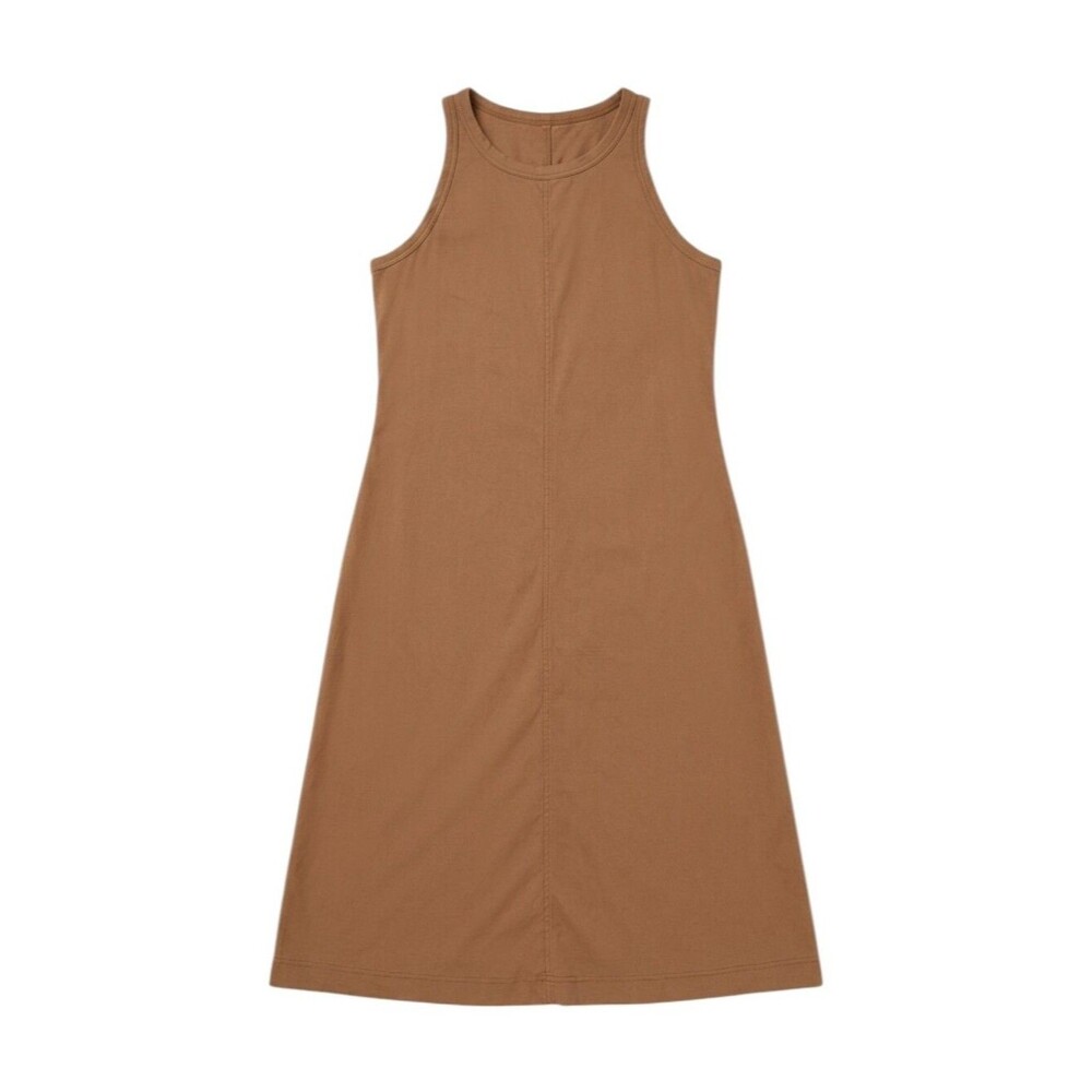 Everlane Cotton Luxe Camel Brown Tank Sleeveless Midi A-line Dress Size Medium